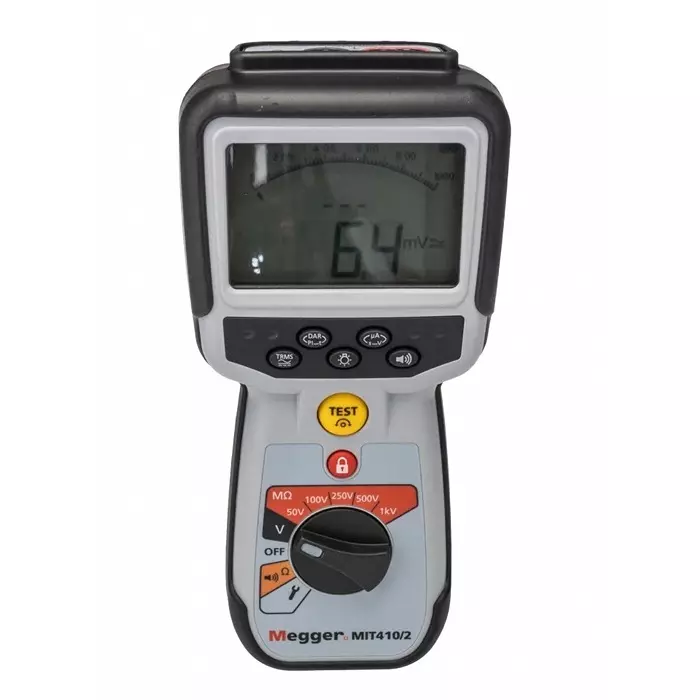 Megger MIT410 2 Insulation Tester, 10V Min, 1000V Max, 200 GΩ Max, CAT IV, 1004-735