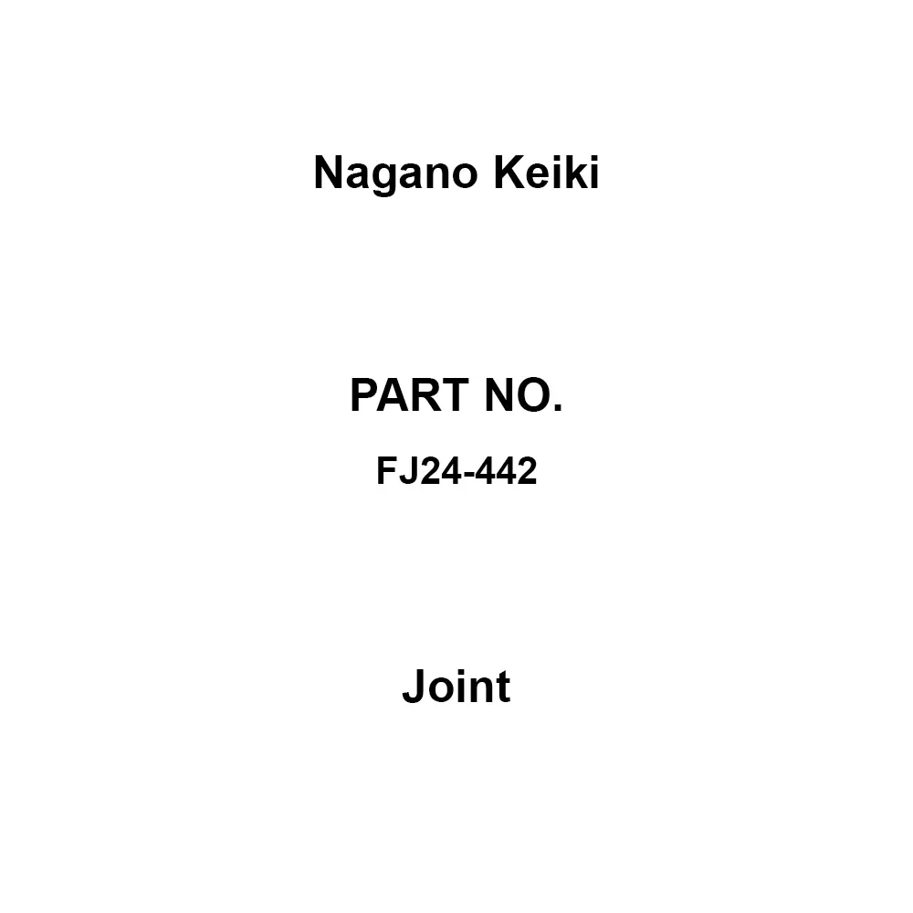 Nagano Keiki Joint 30 MPa Maximum Operating Pressure, FJ24-442