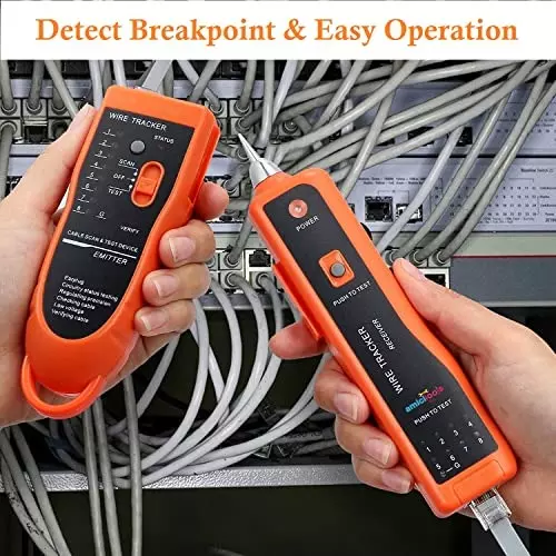 Amici Tools Wire Tracker or Cable Break Point Tester ABS Plastic Orange for RJ45 & RJ11 Up to 3 Km Range 0704ATJUOU8