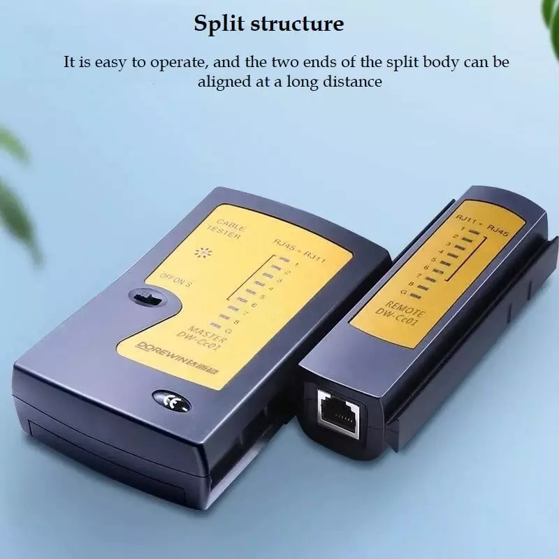 Amici Tools LAN Network Cable Tester with Battery 9 LED Lights to Indicate Wire Status for RJ45, RJ11, 0507V7TV76E