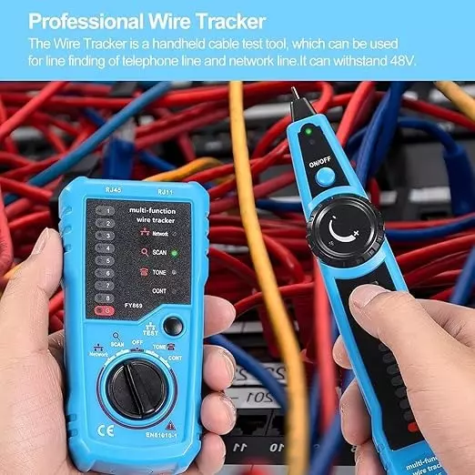 XIKKART LAN Tester with Wire Tracker with 2X 9V Batteries for Network, LAN, Ethernet Cable, Telephone Line Connection