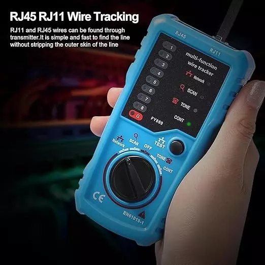 XIKKART LAN Tester with Wire Tracker with 2X 9V Batteries for Network, LAN, Ethernet Cable, Telephone Line Connection