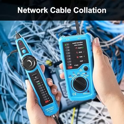 XIKKART LAN Tester with Wire Tracker with 2X 9V Batteries for Network, LAN, Ethernet Cable, Telephone Line Connection