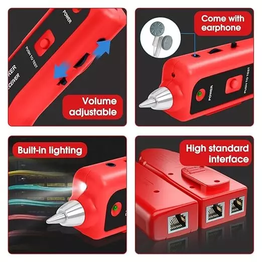SMARTTECH Wire Tracker Cable Tester for RJ11 RJ45 Network LAN Cable, CAT5 & CAT6 Telephone Line