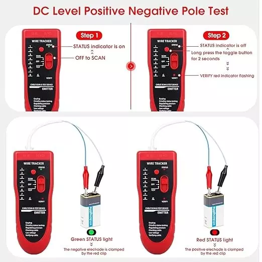 SMARTTECH Wire Tracker Cable Tester for RJ11 RJ45 Network LAN Cable, CAT5 & CAT6 Telephone Line