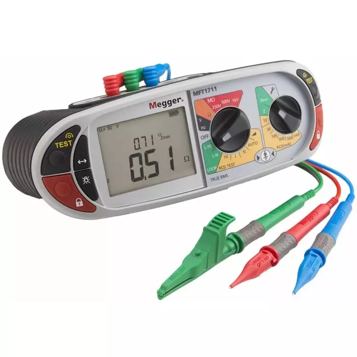 Megger MFT1711 Multifunction Tester, 250V, Earth Resistance Measurement With Wireless RS Calibration, 1008-121