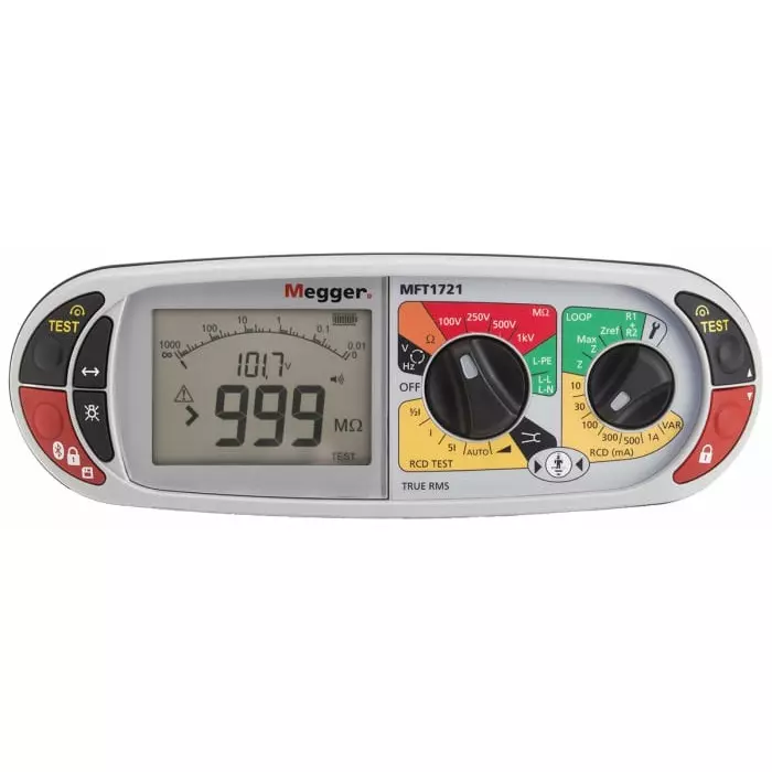 Megger MFT1721 Multifunction Tester, 100V, Earth Resistance Measurement With Wireless RS Calibration, 1008-123