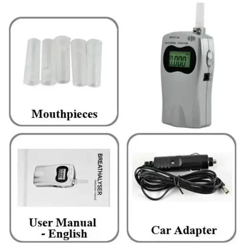KERRO Alcohol Breath Analyser Tester with 5 Point Memory Function, 0.05 BAC Maximum Capacity and 0.5 Readability, AT-570
