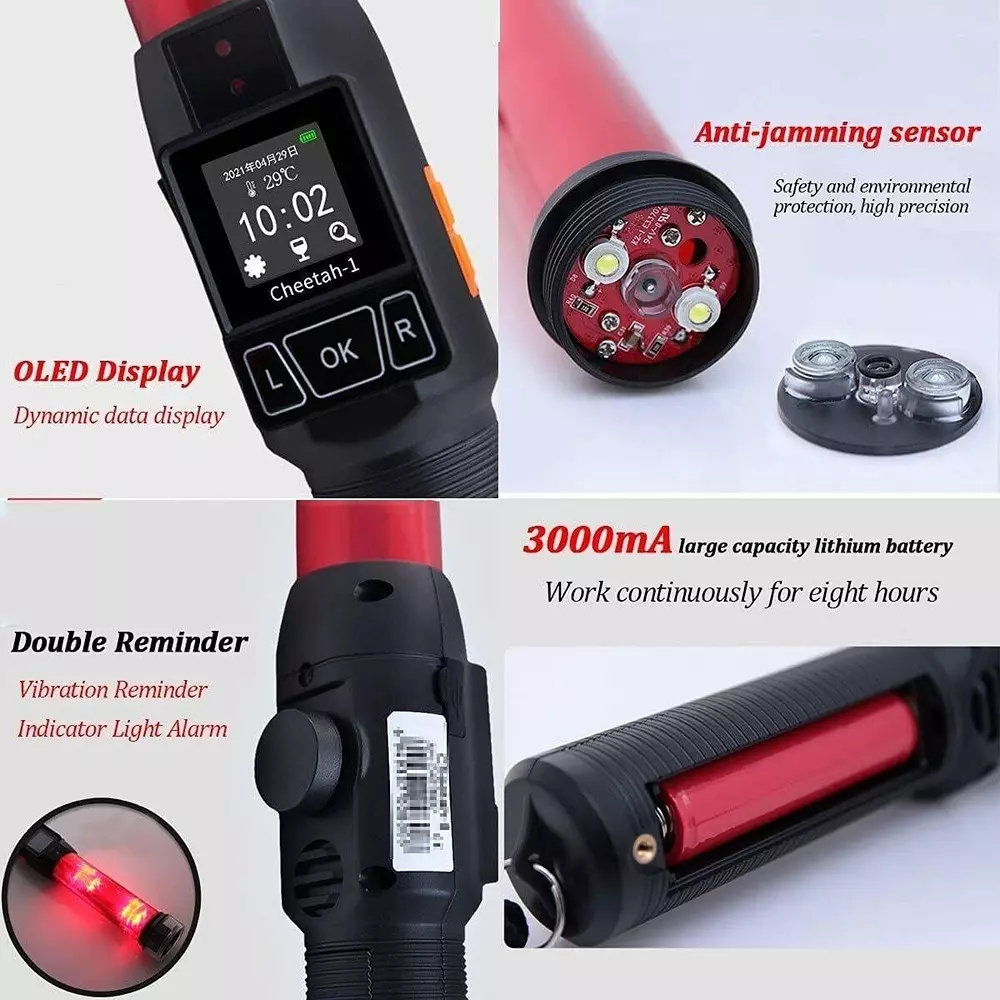 KERRO Alcohol Tester Non Contact Baton Type with 0.05 BAC Maximum Capacity and LED Display, KA-19710