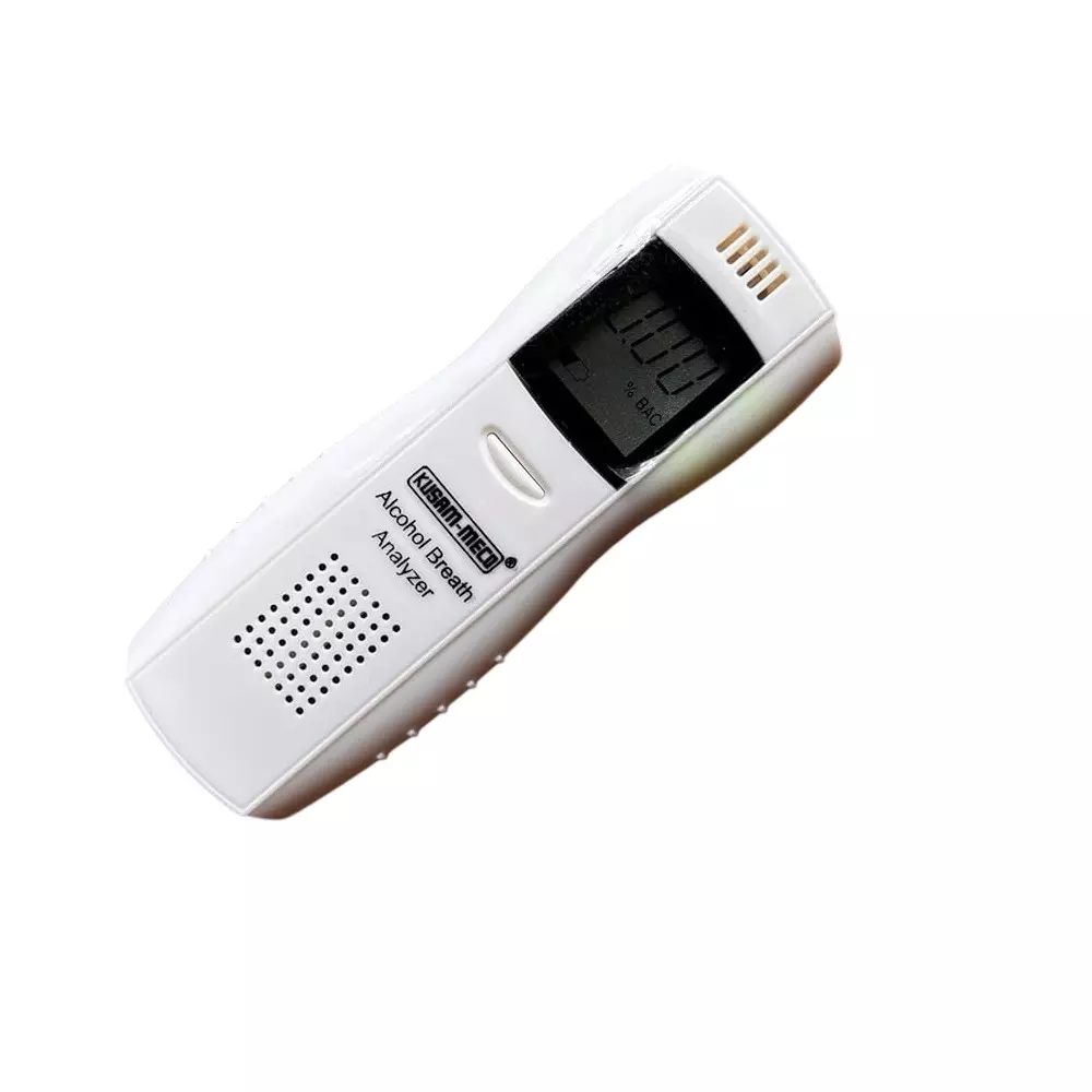 KUSAM-MECO Alcohol Breath Analyzer with Audio Alert & Smart Sensor Digital LCD Display 2 AAA Batteries White, AT198