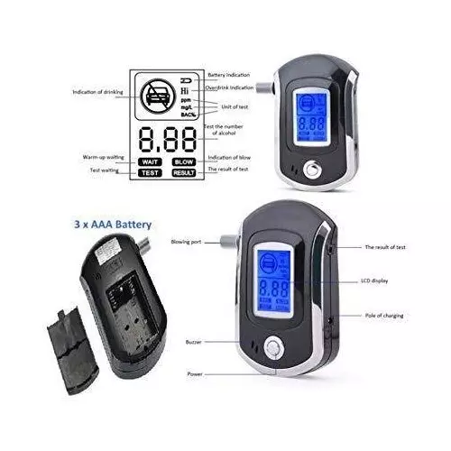 KERRO Alcohol Breath Tester with 0.05 BAC Maximum Capacity and 0.5 Readability, AT-6000