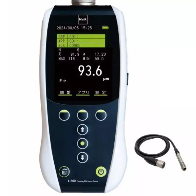Kett Electric Film Thickness Gauge PC software (LDL Export): Yes / Mobile app (LDL Mobile): No, L-600-S+EP-100