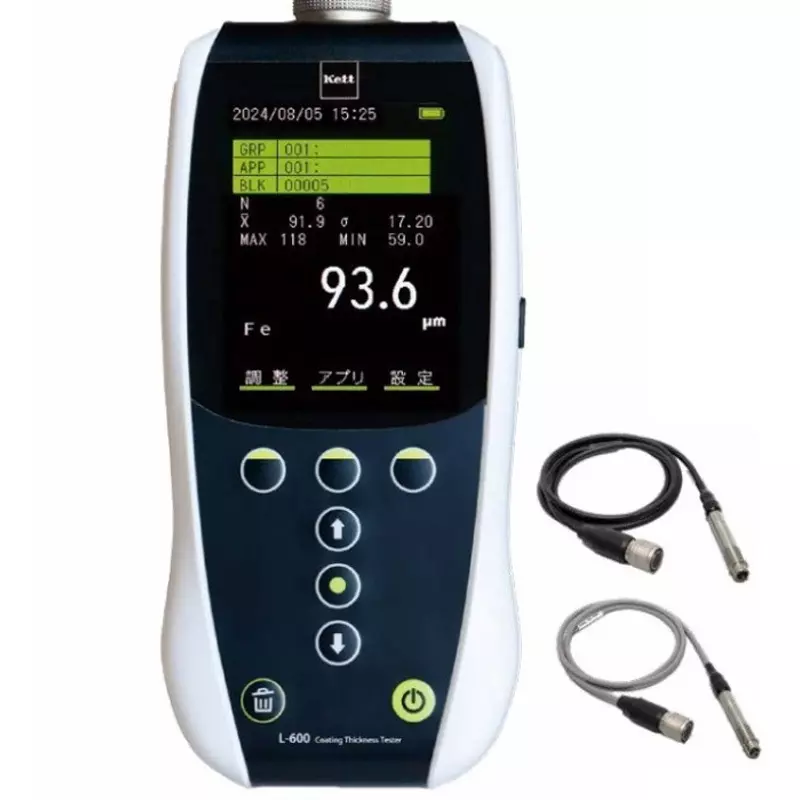 Kett Electric Film Thickness Gauge PC software (LDL Export): Yes / Mobile app (LDL Mobile): No, L-600-S+EP-100+HP-100