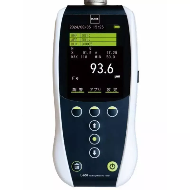 Kett Electric Film Thickness Gauge ●PC software (LDL Export): ○ ●Mobile app (LDL Mobile): ○, L-600-E