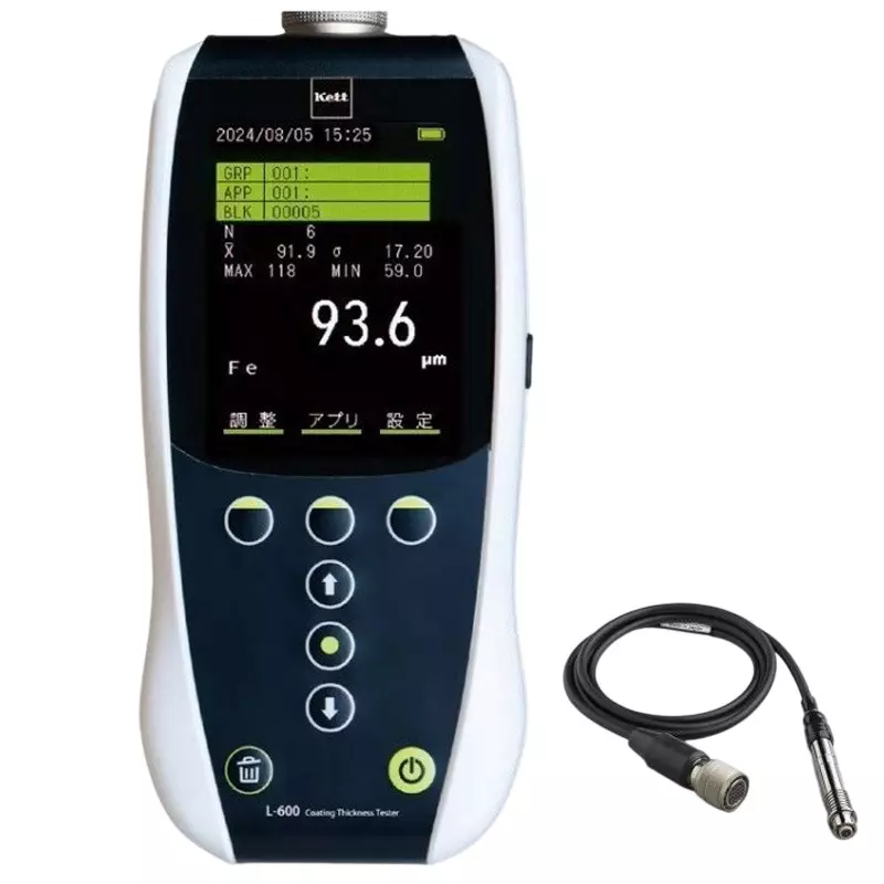 Kett Electric Film Thickness Gauge ●PC software (LDL Export): ○ ●Mobile app (LDL Mobile): ○, L-600-E+EP-200