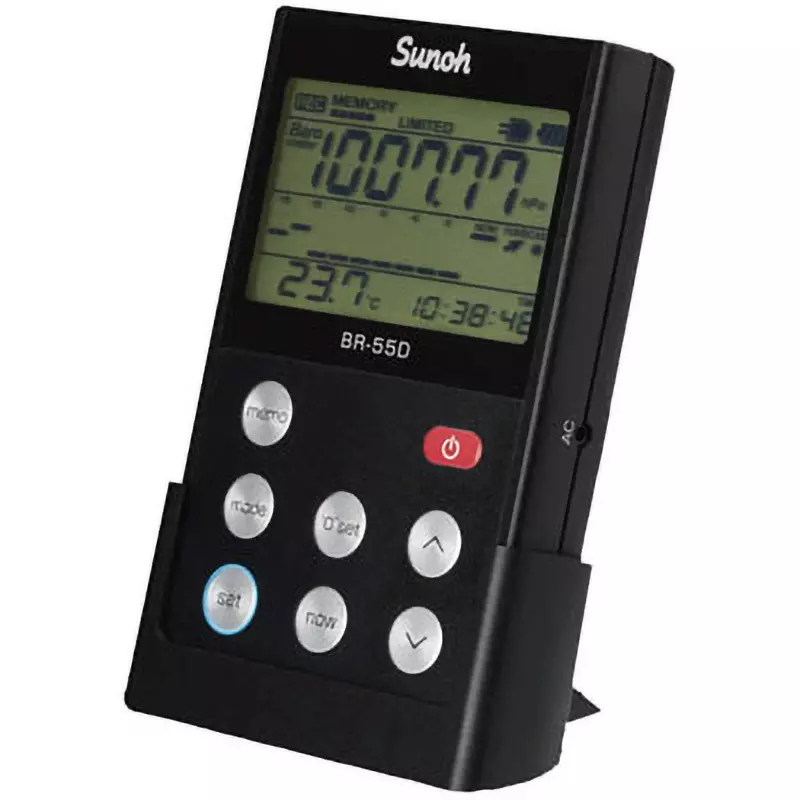 SANSYO Digital Barometer Atmosphere: 540-1100 hPa Altitude: -698- + 5006 m Measurement Range, BR-55D