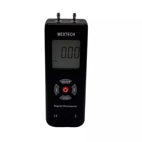 MEXTECH Digital Manometer LCD Display with Backlight 36 × 40 mm 10 PSI Pressure Range, MM45C