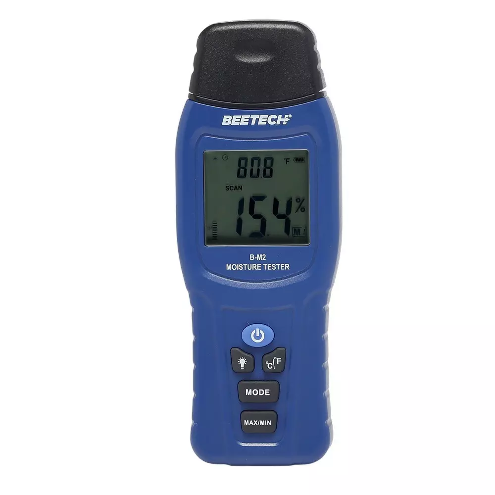 BEETECH Moisture Meter with LCD Backlit Display, 10 mm Electrode Length and -20 to 70°C Temperature Measurement Range, B-M2