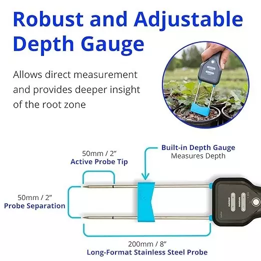 Bysafe Digital Soil Moisture Meter With 0.5°C Temperature Accuracy and 1.5 V AA Battery, 5N-6OCK-NRY6