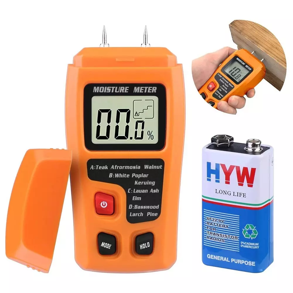 KERRO Wood Moisture Meter with 0-99% Measurement Range and 0.1% Resolution, KT-10