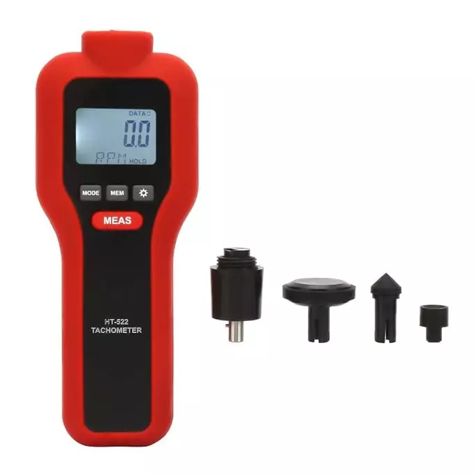 KERRO Non Contact Tachometer with Digital LCD Display, 1-19999 Measurement Range and 0.0002 Accuracy, HT-522