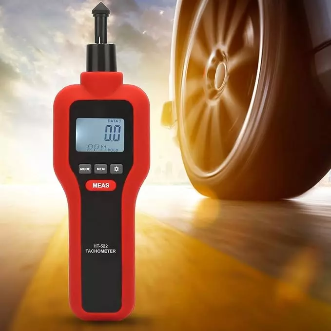 KERRO Non Contact Tachometer with Digital LCD Display, 1-19999 Measurement Range and 0.0002 Accuracy, HT-522