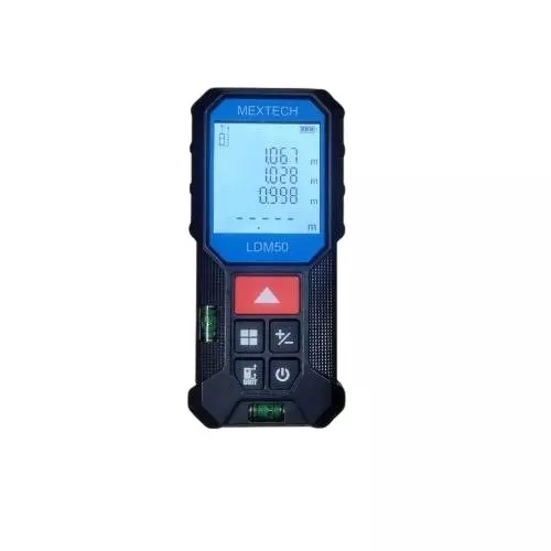 MEXTECH Distance Meter Multi-Line Display illumination 35 x 33 mm Size 0.05 to 50 m (0.15 ft to 164 ft) Range, LDM50
