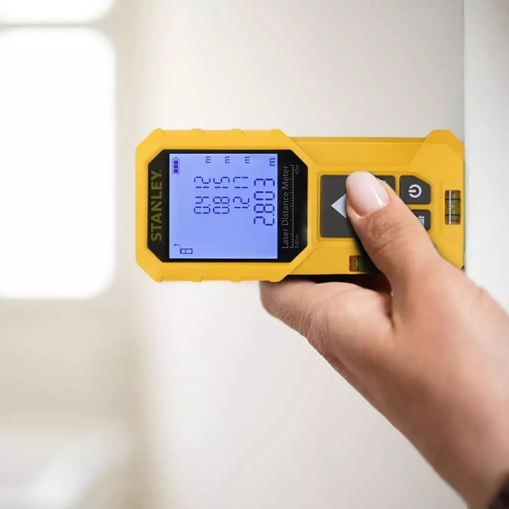STANLEY Laser Distance Meter 40 m Measuring Range Yelow Color, STHT77801-A