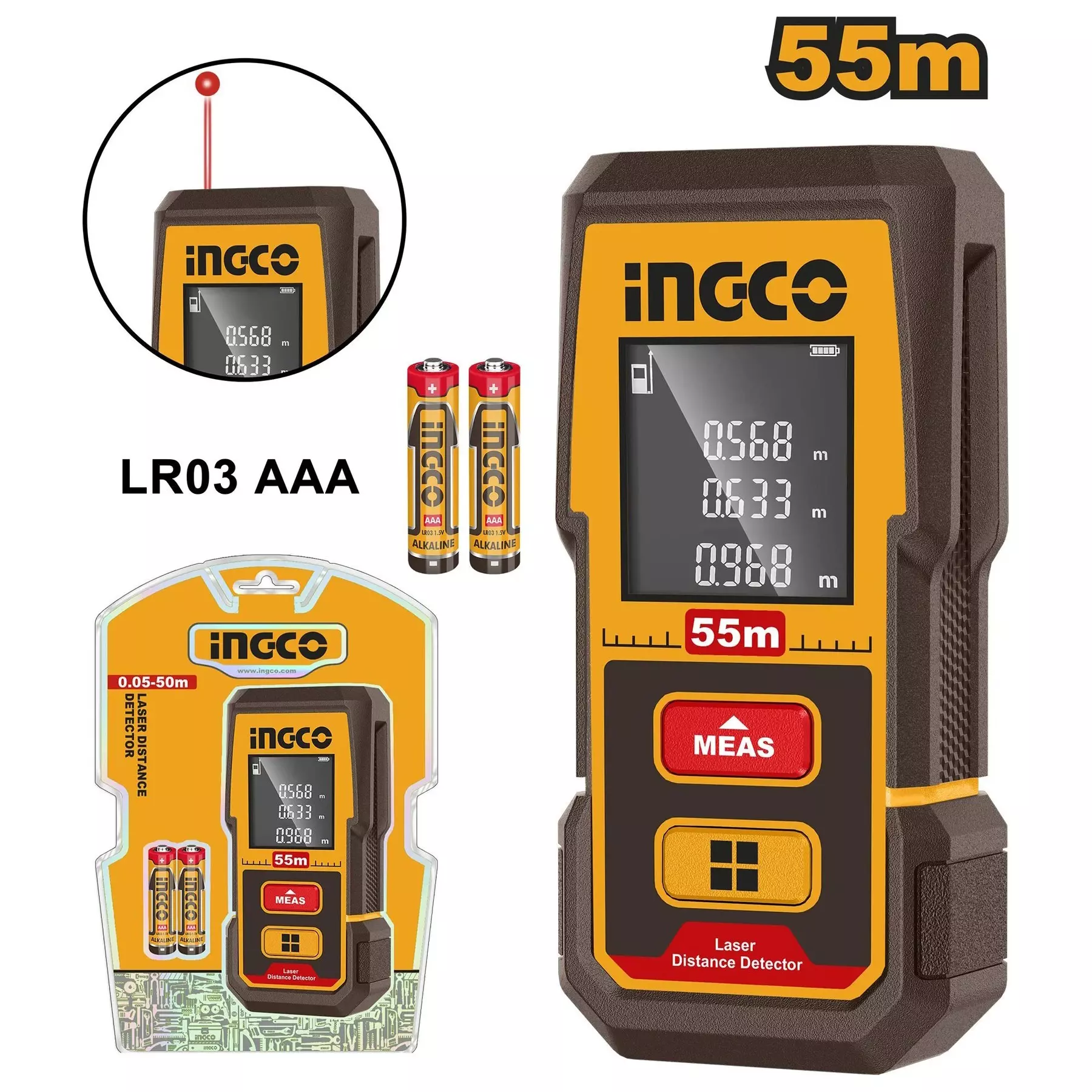 ingco-laser-distance-detector-55-m-measurement-range-20-mm-accuracy-with-aaa-battery-hldd05086
