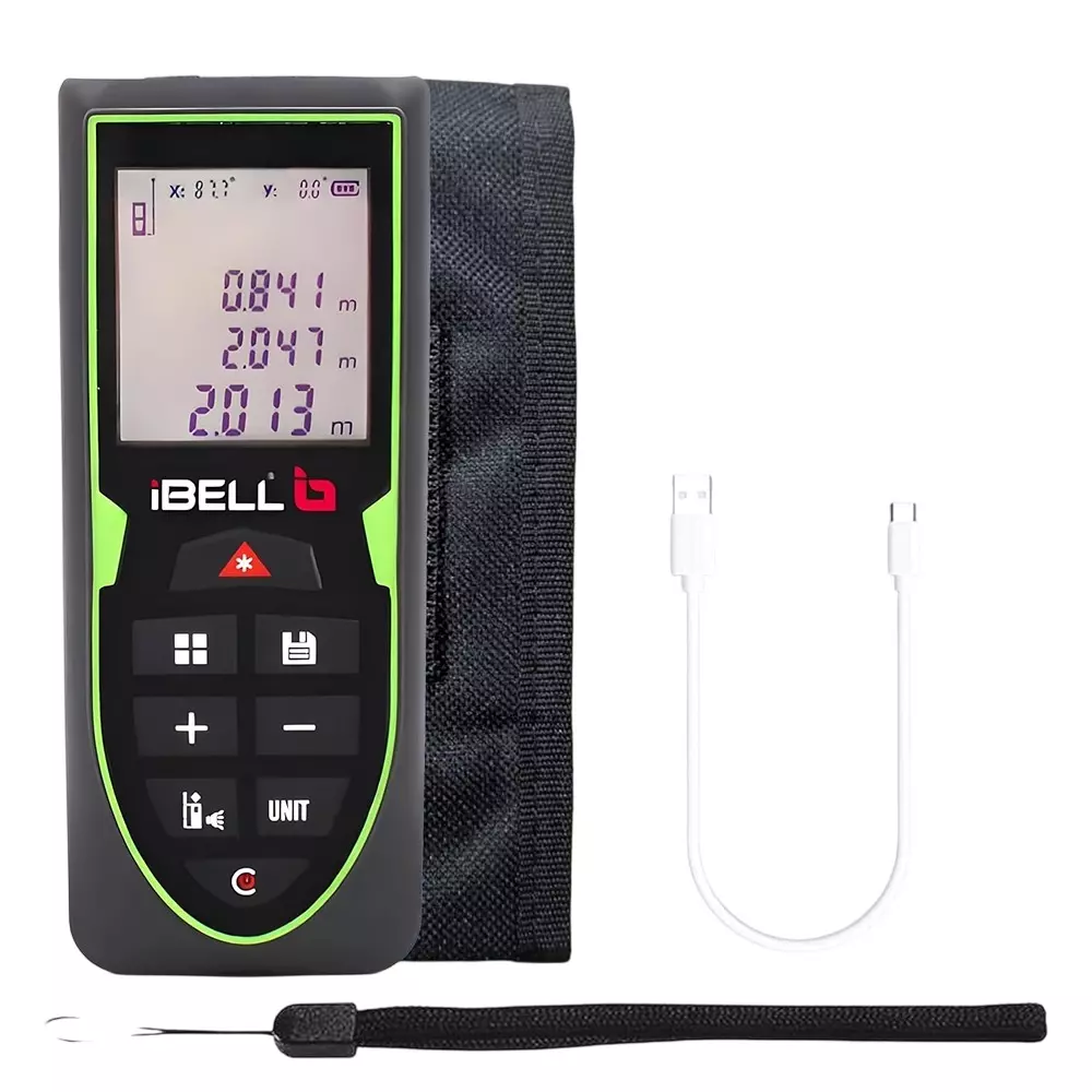 IBELL Laser Distance Meter Up to 70 m Measurement Range ±2.0 mm Accuracy with USB Cable, IBL DM70-03