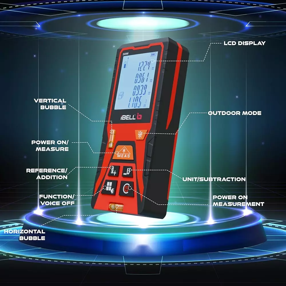 ibell-laser-distance-meter-005-50-m-measurement-range-20-mm-accuracy-with-3-pcs-aaa-batteries-ibl-dm5002