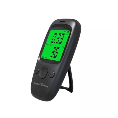 amiciSense Electromagnetic Radiation Tester EMF Meter LCD Alarm Electric Magnetic Field Fast Sampling, 1xDED-DM161B-N