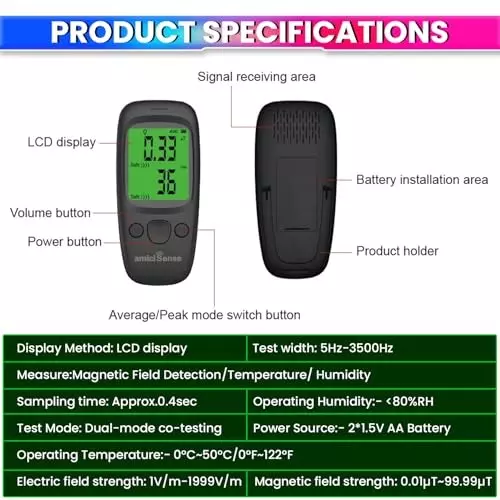 amicisense-electromagnetic-radiation-tester-emf-meter-lcd-alarm-electric-magnetic-field-fast-sampling-1xded-dm161b-n