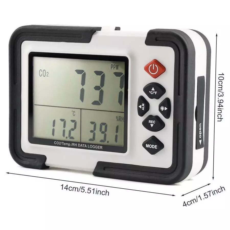 HSETIN Digital CO2 Meter with PM2.5 Range and 0-999 μg/m³ Accuracy, CO201101
