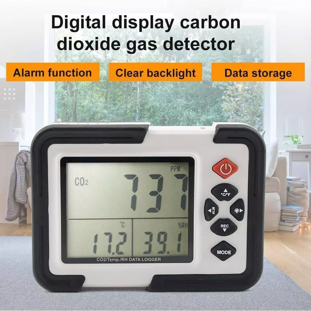 HSETIN Digital CO2 Meter with PM2.5 Range and 0-999 μg/m³ Accuracy, CO201101