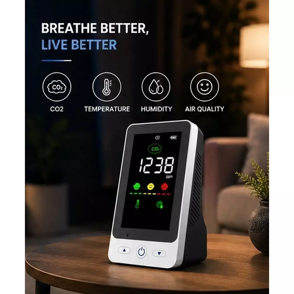 hsetin-4-in-1-co2-air-quality-monitor-meter-multifunctional-battery-powered-plastic-10c-to-50c-temperature-range-for-labs-industrial-use