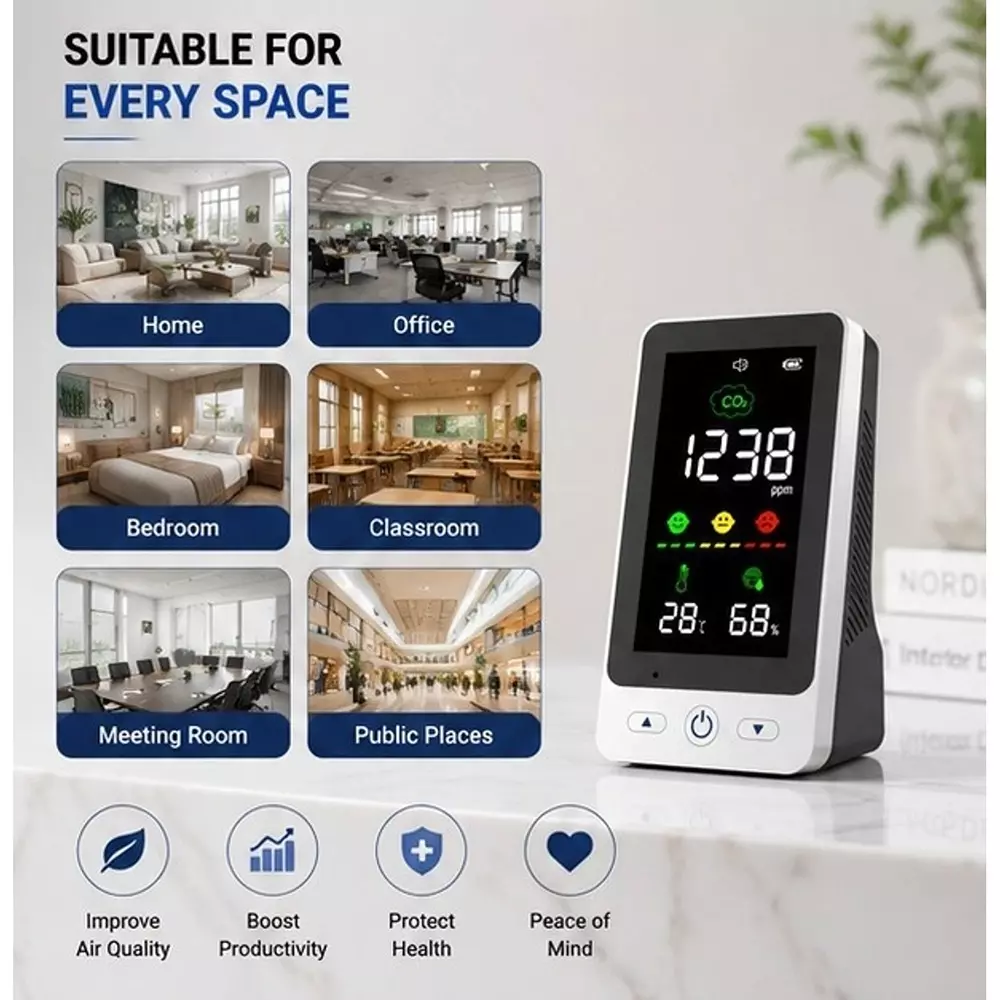 hsetin-4-in-1-co2-air-quality-monitor-meter-multifunctional-battery-powered-plastic-10c-to-50c-temperature-range-for-labs-industrial-use