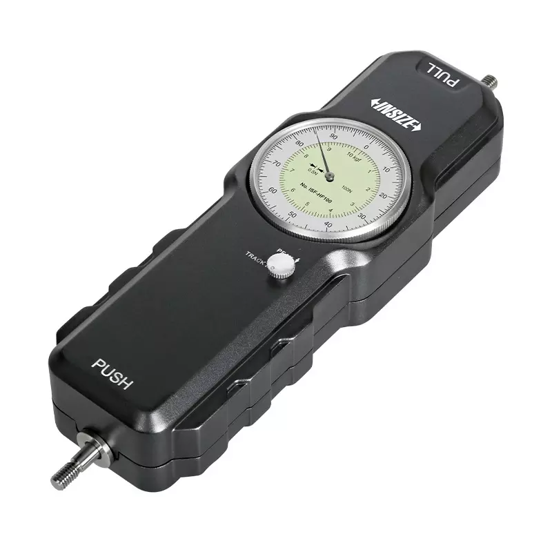 INSIZE Force Gauge Standard Type Black Color 100 N Capacity, 0.5 N Graduation and Dial Indicator, ISF-HF100