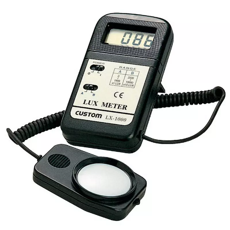 CUSTOM Digital Illuminance Meter 1 9 V battery Power Supply Instruction manual Included Components, LX-1000