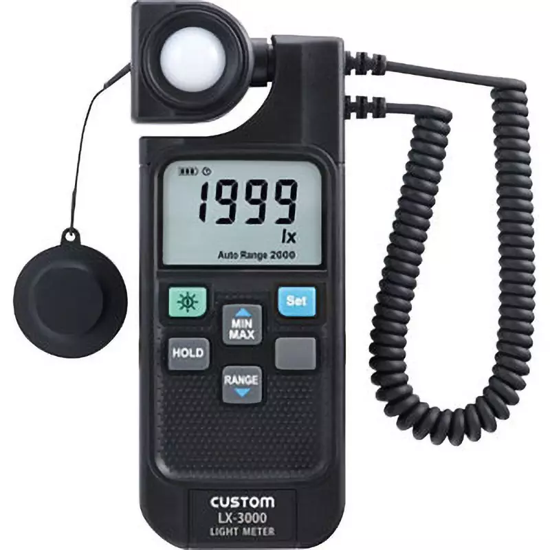 CUSTOM Digital Illuminometer AA batteriesx2 Power Supply ±(3%+5 dgt) (at standard light source) Accuracy, LX-3000