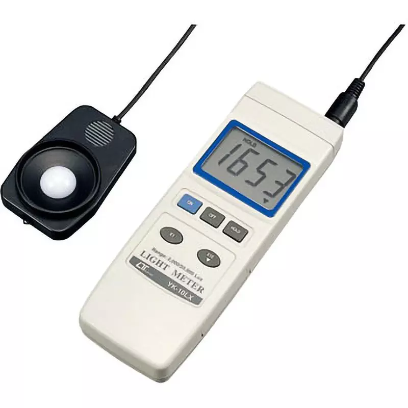 KENIS Digital Illuminance Meter 006 P (9 V) batteryx1 (included) Power Supply ±(5%rdg+4 dgt) Accuracy, YK-10LX