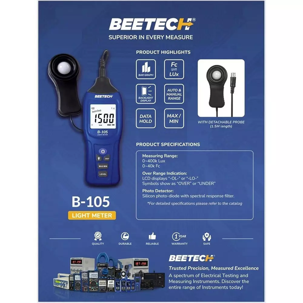 beetech-digital-light-meter-with-detachable-probe-0-lux-to-400-klux-0-fc-to-40-kfc-measurement-range-and-at-least-30-hours-battery-life-b-105