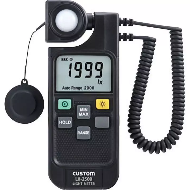 CUSTOM Digital Illuminometer AA batteriesx2 Power Supply ±(3%+5 dgt) (at standard light source) Accuracy, LX-2500