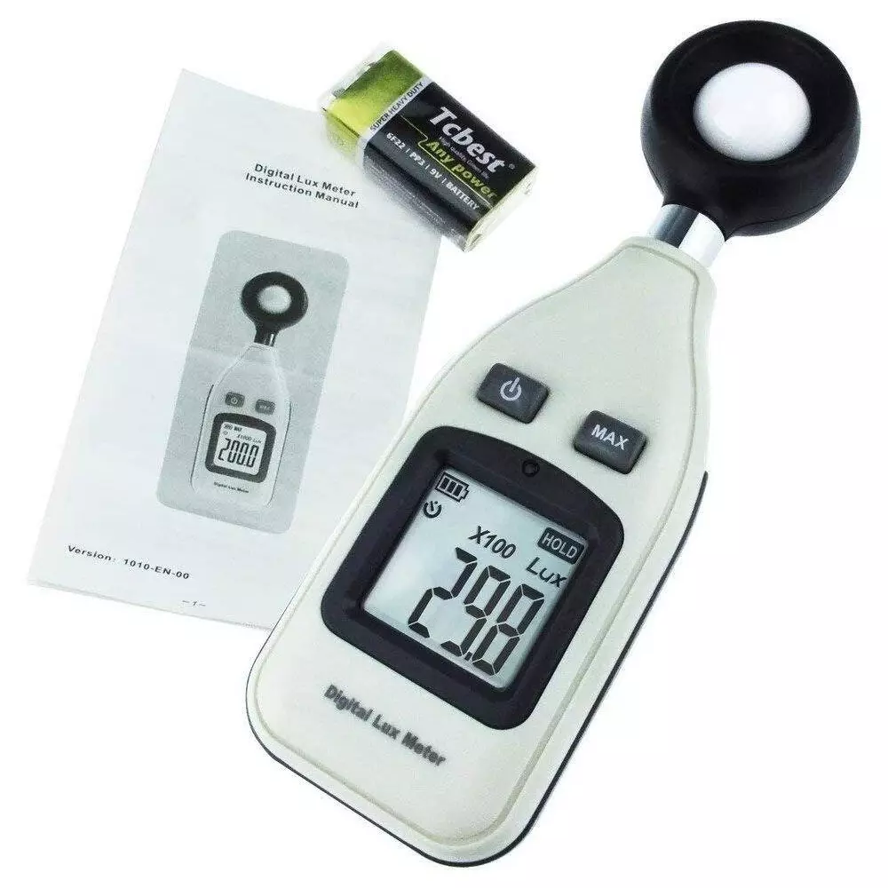 HSETIN Digital Lux Meter with 0 to 200000 Lux Range and 5 sec Sampling Time, Digital Lux Meter