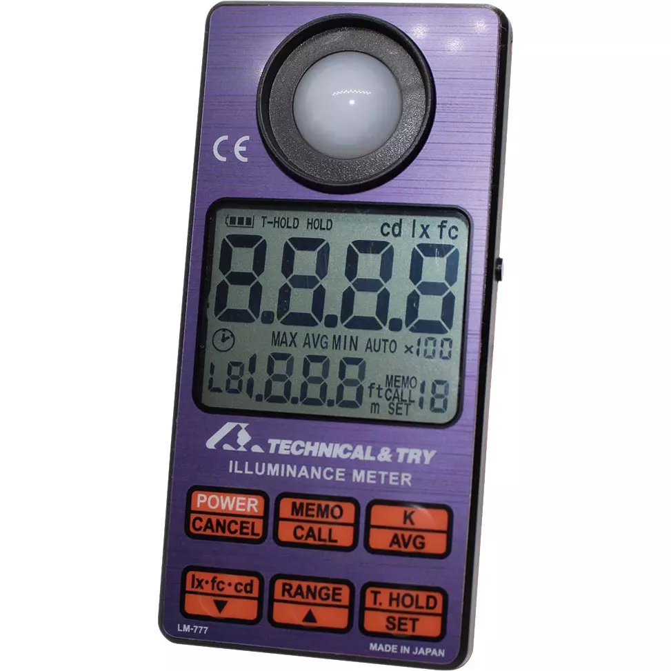 KENIS Digital Illuminance Meter CR2450 batteryx2 (included) Power Supply ±2% Linearity, LM-777