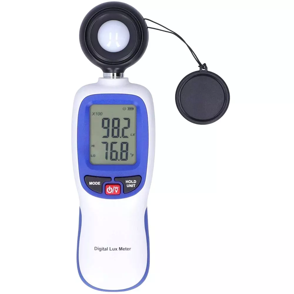 HSETIN Digital Light Meter with Diode Detection, LCD Display and 0 to 199,999 Range, LT-300B