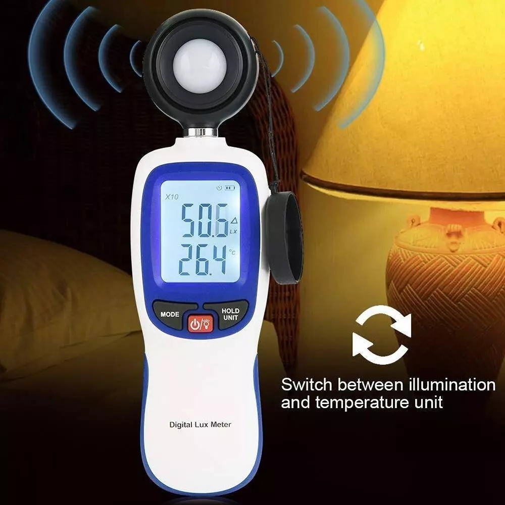 HSETIN Digital Light Meter with Diode Detection, LCD Display and 0 to 199,999 Range, LT-300B