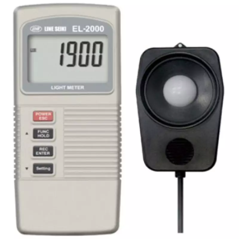 LINE SEIKI Digital Illuminance Meter 1 LUX / 0.1 ℃ Resolution, EL-2000