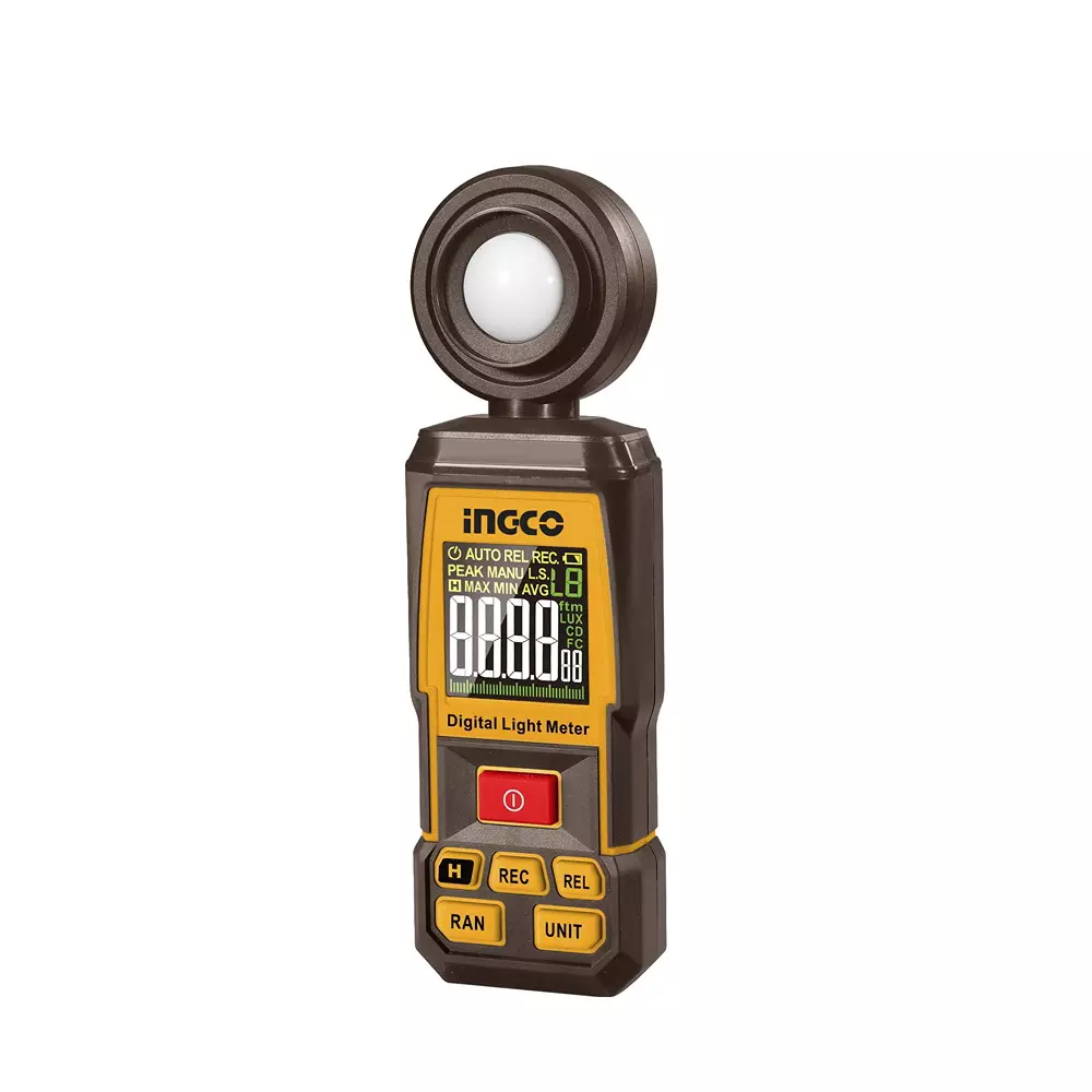 Ingco Digital Light Luxmeter 320-730 nm Spectral range With 3pcs LR03 AAA Batteries, HETLU031