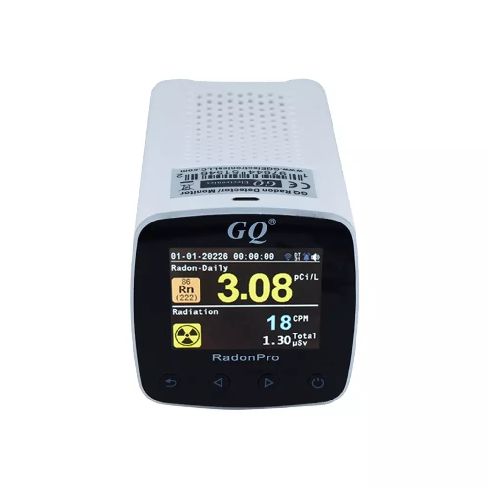 GQ Electronics Smart Indoor Radon Detector Power Consumption 25 mW – 125 mW, Radon PRO 2 in 1